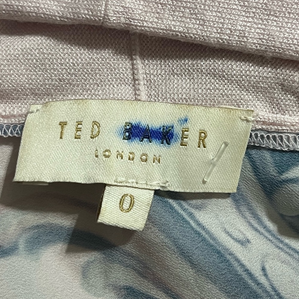 Ted Baker Kacei floral-panel wrap cardigan 0/Small - Picture 3 of 10